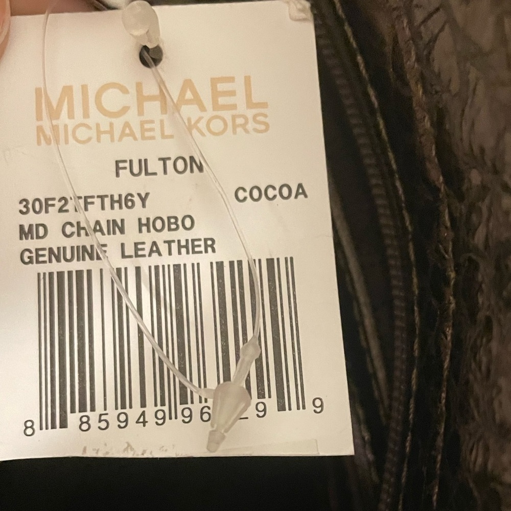 NWT Michael Michael Kors Metallic Snake Effect Leather Lillie Hobo - Picture 10 of 11